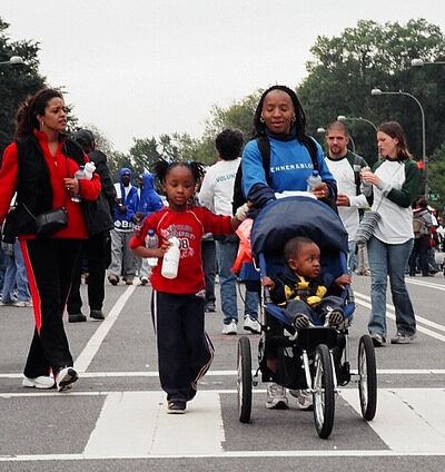 People marching together.