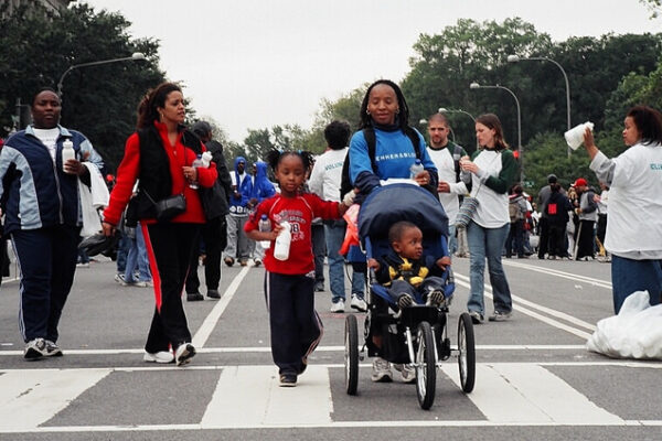 People marching together.