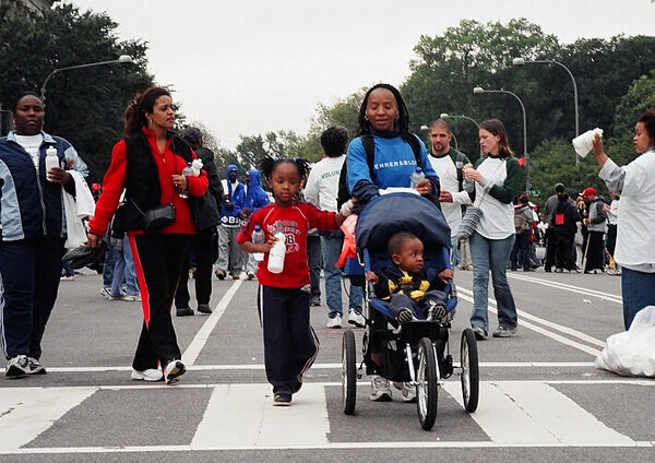People marching together.