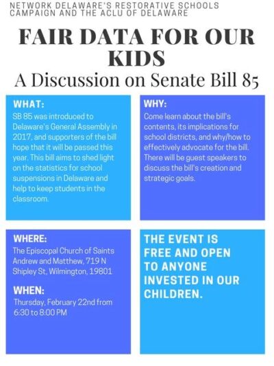 Restorative Schools Campaign discussion on SB 85