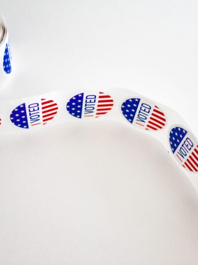 A roll of voting stickers