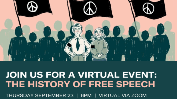 Join us for a virtual event: The History of Free Speech