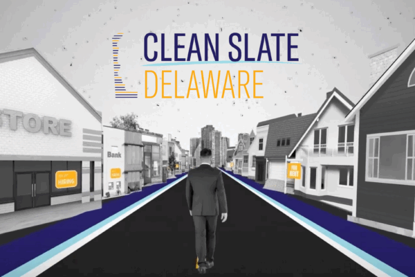 Person walking down road of opportunities, toward his Clean Slate.