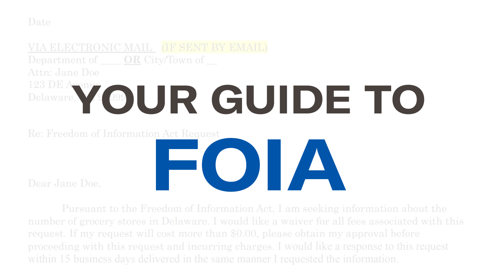 Your Guide to FOIA