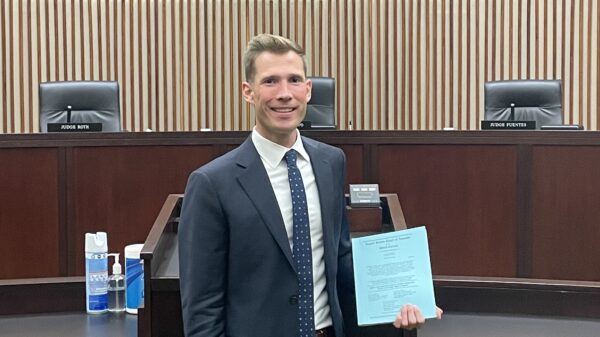 Dwayne J. Bensing, Staff Attorney, stands in the Maris Courtroom of the US District Court of Appeals for the Third Circuit