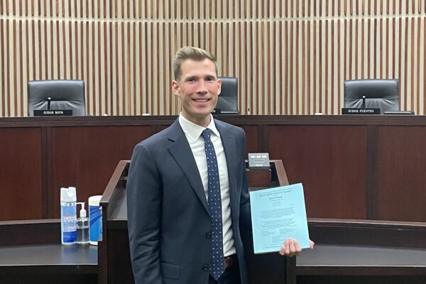Dwayne J. Bensing, Staff Attorney, stands in the Maris Courtroom of the US District Court of Appeals for the Third Circuit