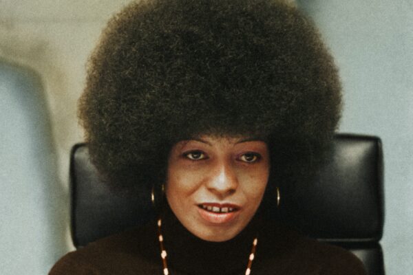 Angela Davis, half-length portrait