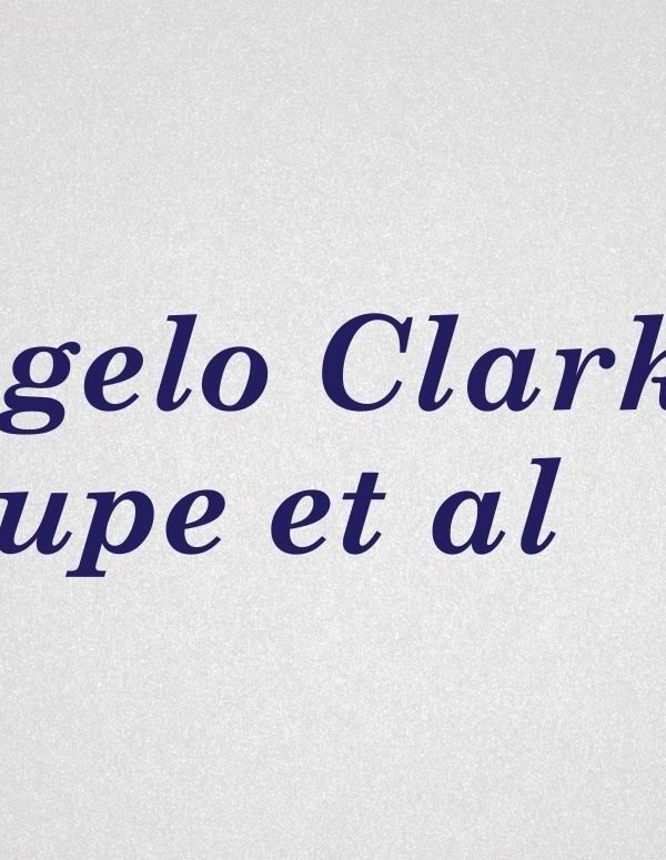 graphic with white background and dark blue text. Angelo Clark v. Coupe et al.