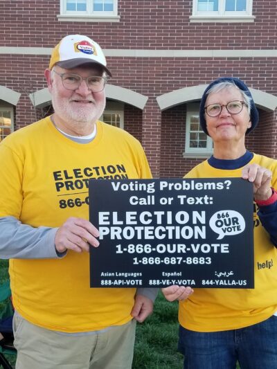 EP volunteers at a polling place on Election Day