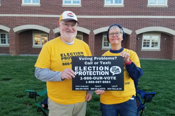 EP volunteers at a polling place on Election Day
