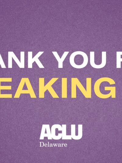 Thank You For Speaking Up