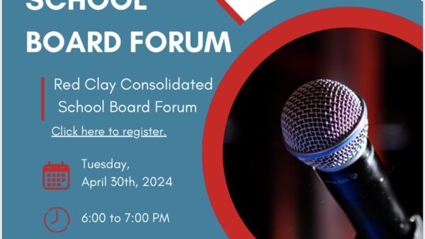 Red Clay School Board Forum on April 30th at 6pm