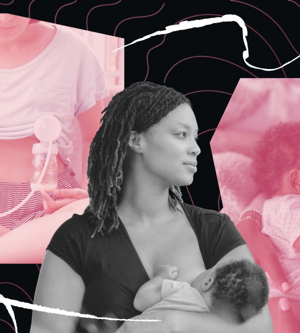 collage of people breastfeeding