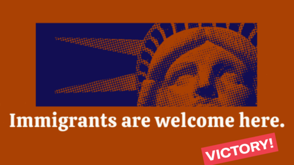 Immigrants are welcome here.
