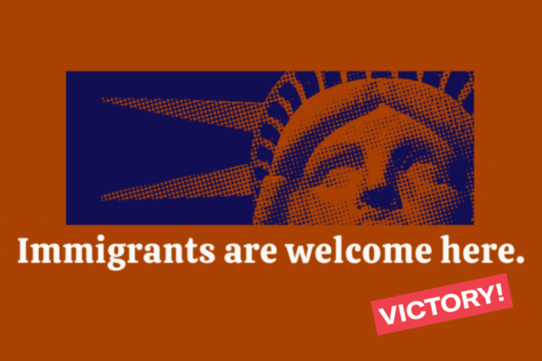 Immigrants are welcome here.