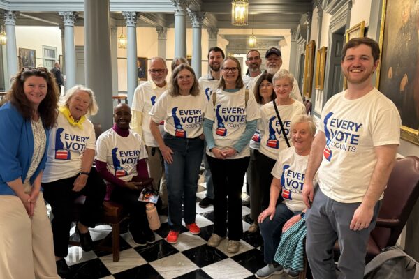 Every Vote Counts campaign partners at legislative hall in Dover