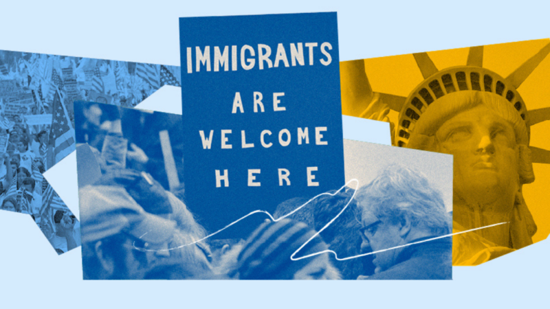 immigrants are welcome here collage