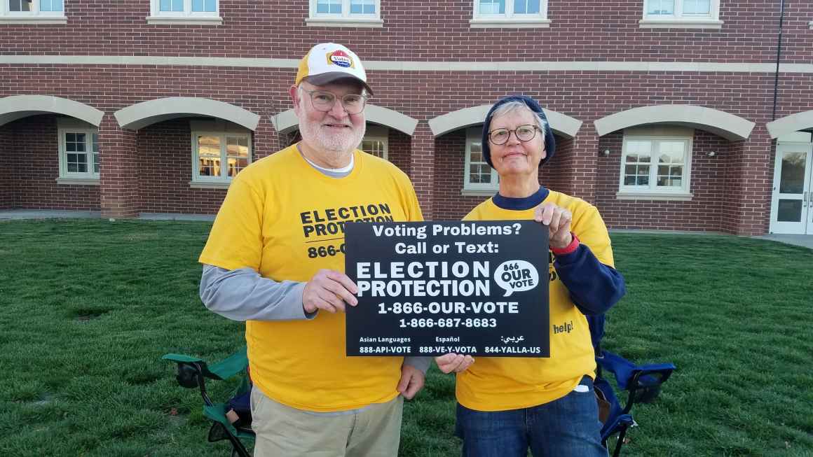 EP volunteers at a polling place on Election Day