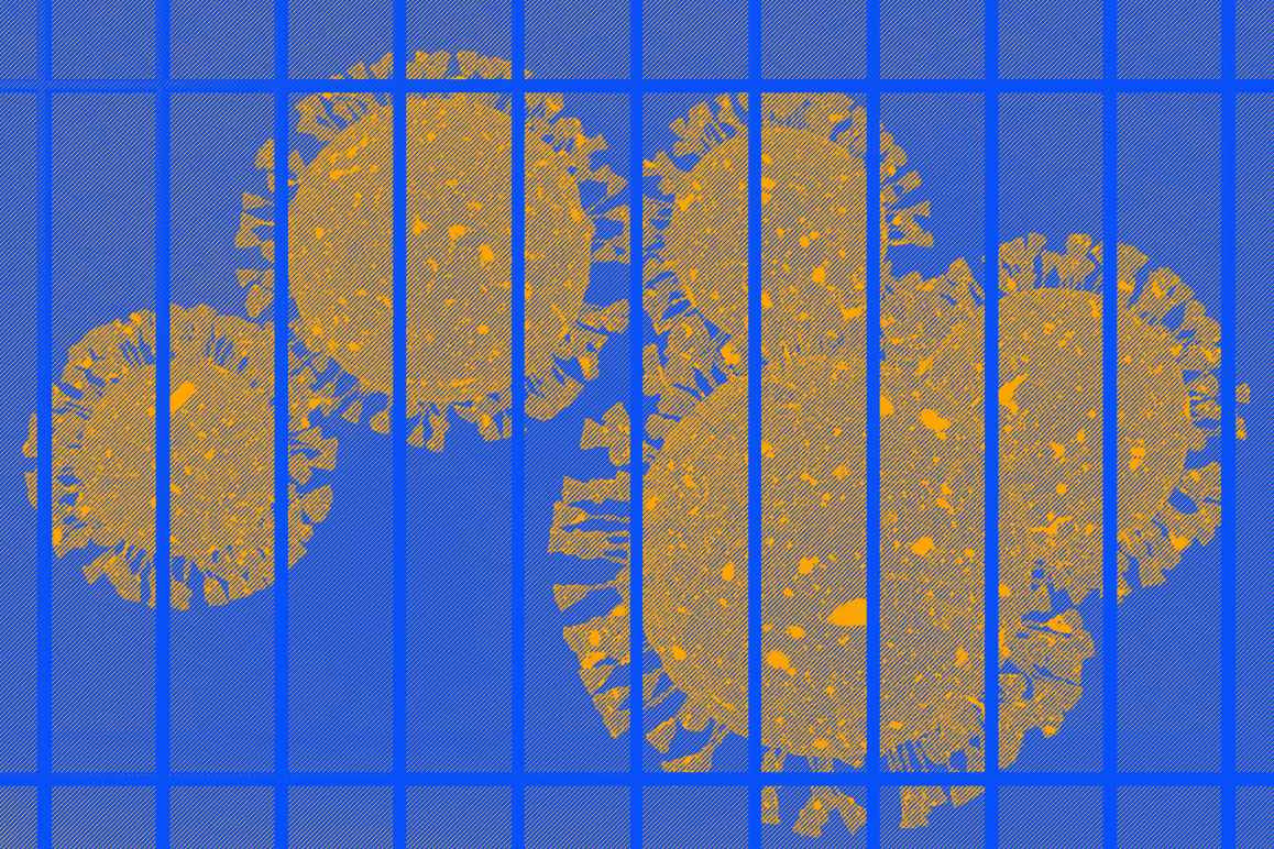 COVID cells behind prison bars