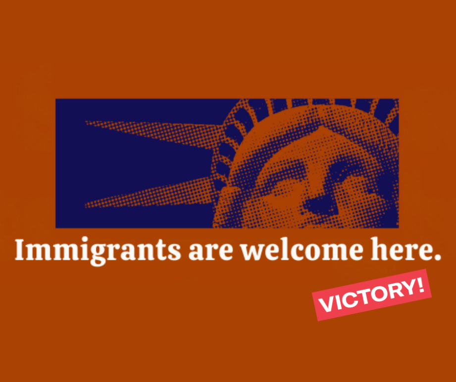 Immigrants are welcome here.