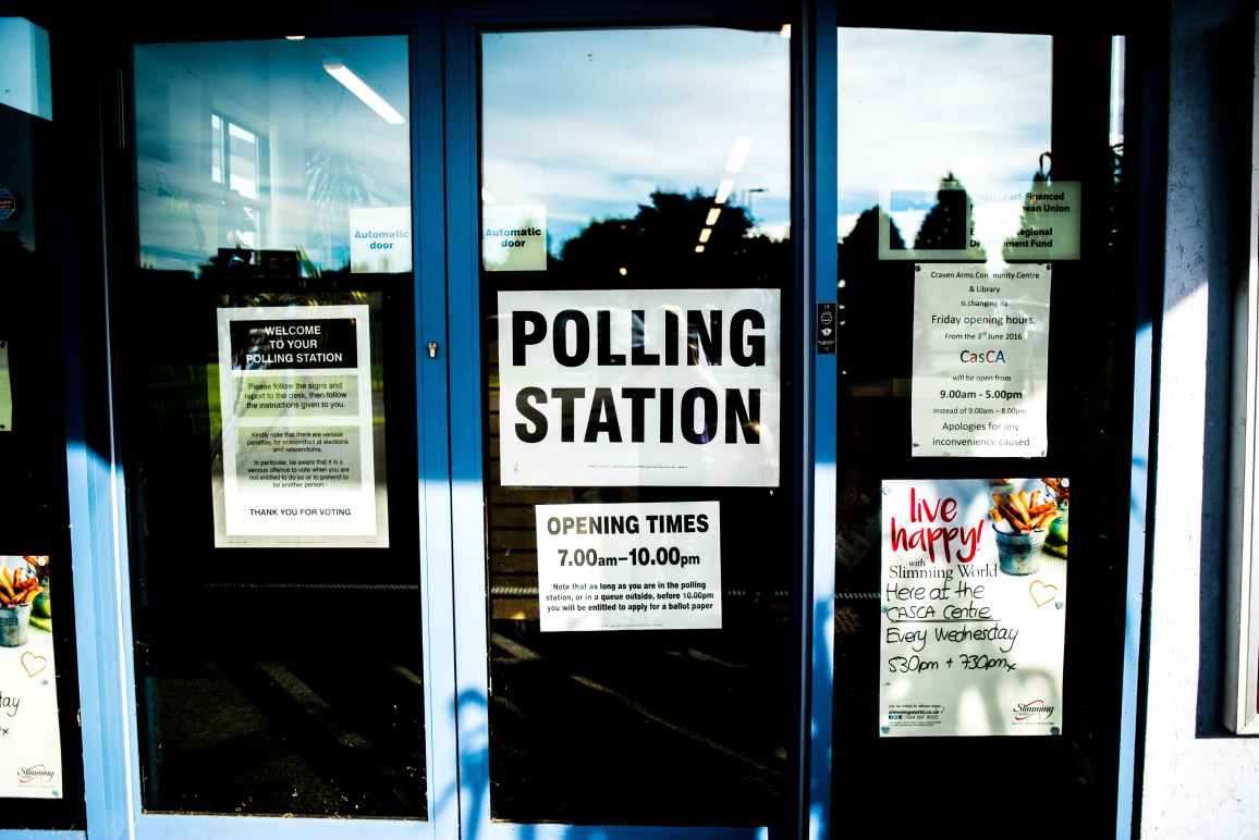 Polling place entrance