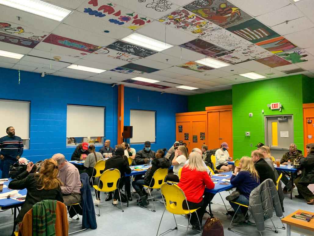 Attendees at the Police Reform Town Hall in Newark