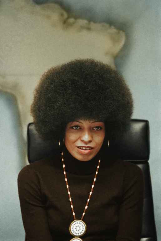 Angela Davis, half-length portrait