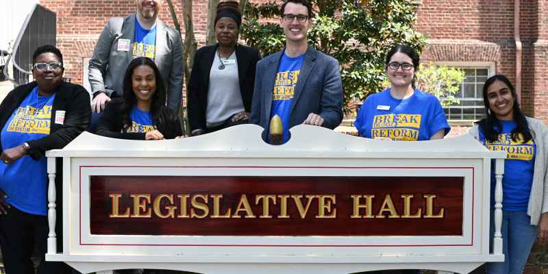 ACLU-DE staff in front of Legislative Hall