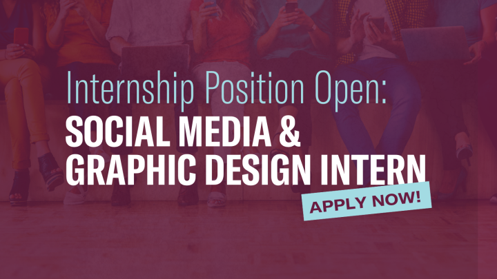 Graphic reads: Internship Position Open: Social Media & Graphic Design Intern. Apply Now! ACLU-DE logo underneath text on bottom left.
