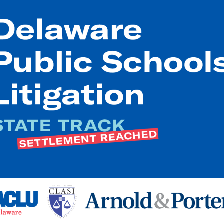 DE public schools litigation - state track settlement reached