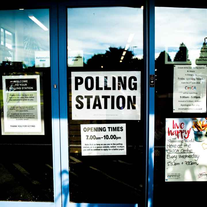 Polling place entrance