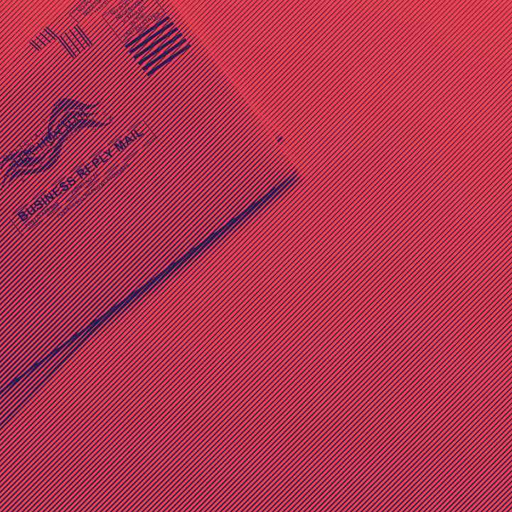 Vote by mail ballot on red and blue background