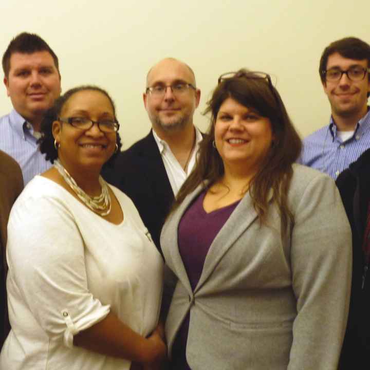 (L-R): Morton, Rivera, Hall, Abraham Bonowitz, Rapp, Paige-Gil and Erik Raser-Schramm (L-R): Morton, Rivera, Hall, Abraham Bonowitz, Rapp, Paige-Gil and Erik Raser-Schramm